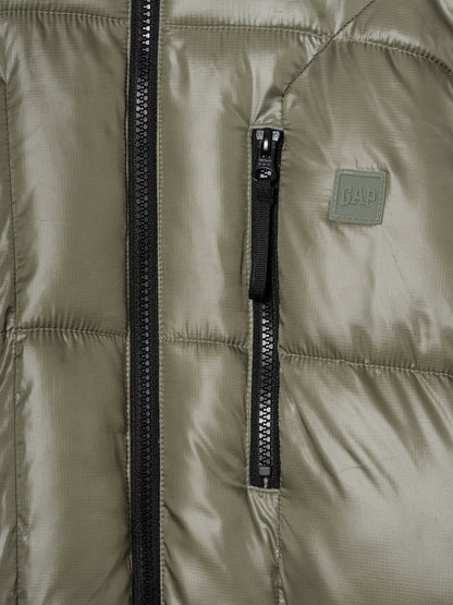 Yeşil Geri Dönüştürülmüş Heavyweight Şişme Puffer Şişme Mont