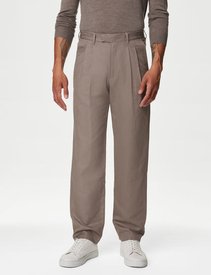 Tapered Fit Keten Pantolon