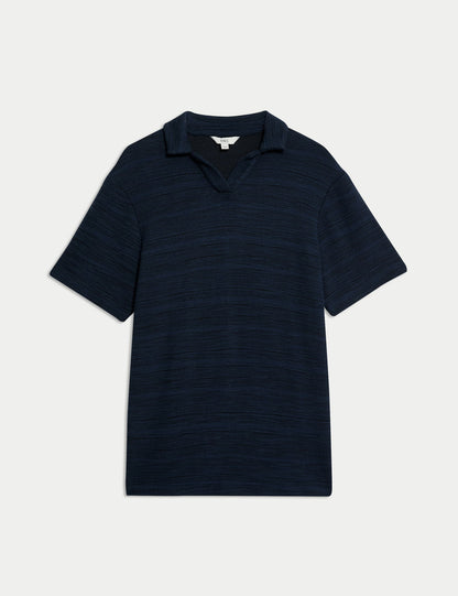 Pamuklu Dokulu Polo T-shirt