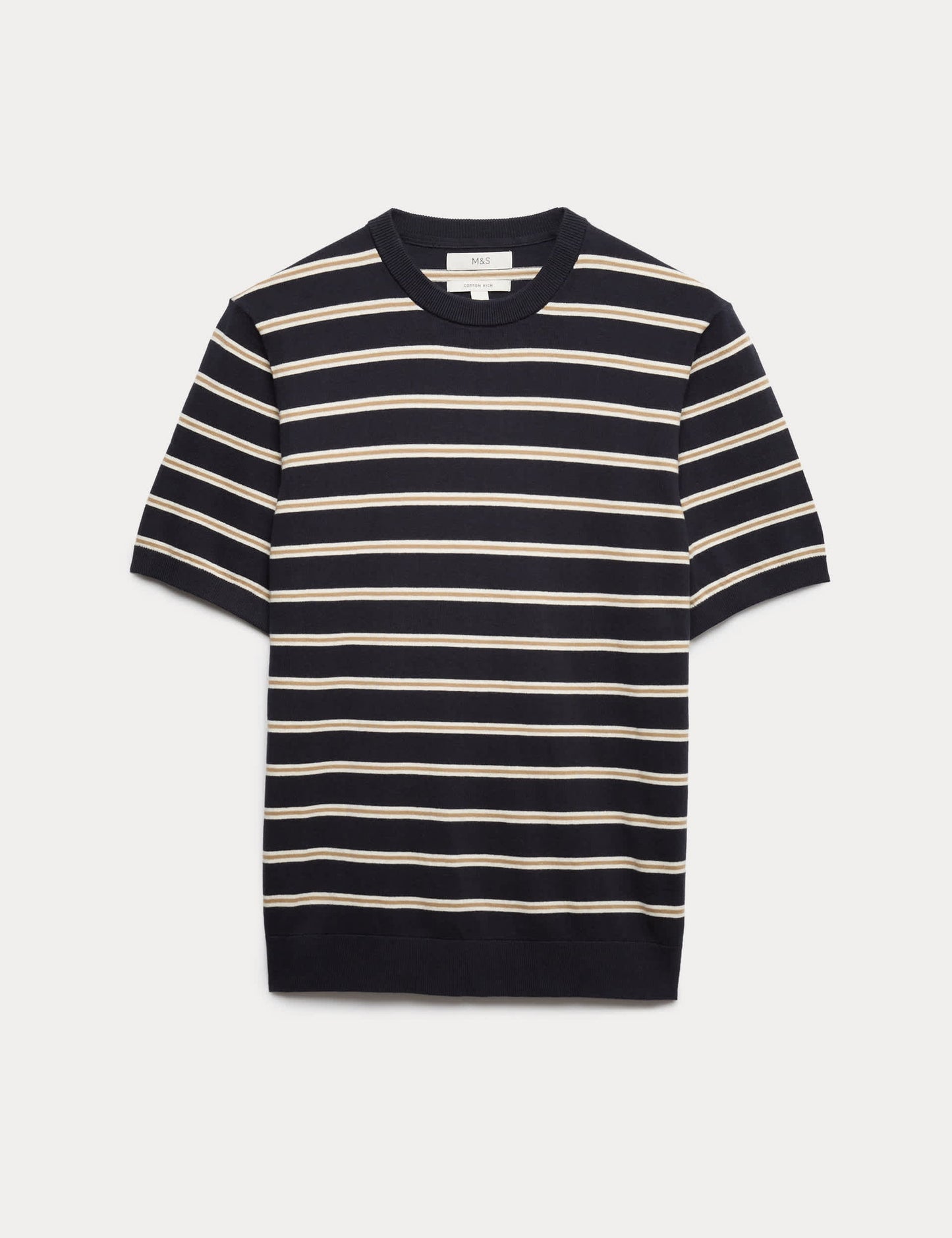 Pamuk Karışımlı Çizgili T-shirt