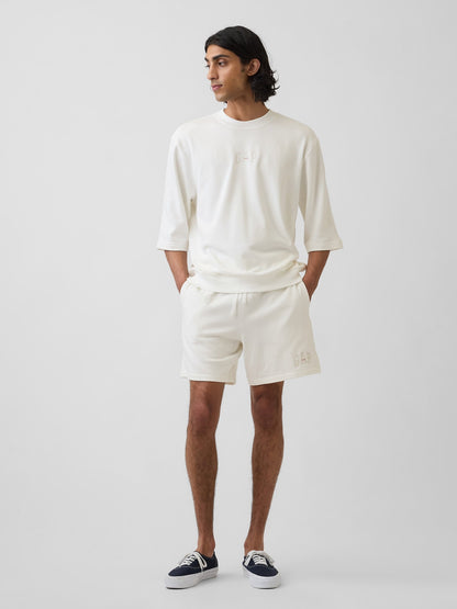 Beyaz Oversized Gap Logo Fransız Havlu Kumaş T-shirt