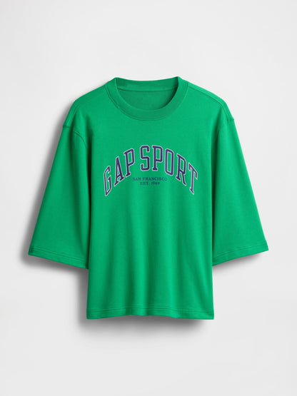 Yeşil Oversized Gap Grafik Terry T-shirt