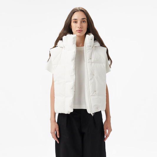 Lacoste Kadın Kapüşonlu Beyaz Yelek