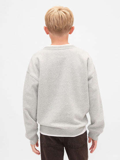 Gri Vintagesoft Relaxed Bisiklet Yaka Sweatshirt