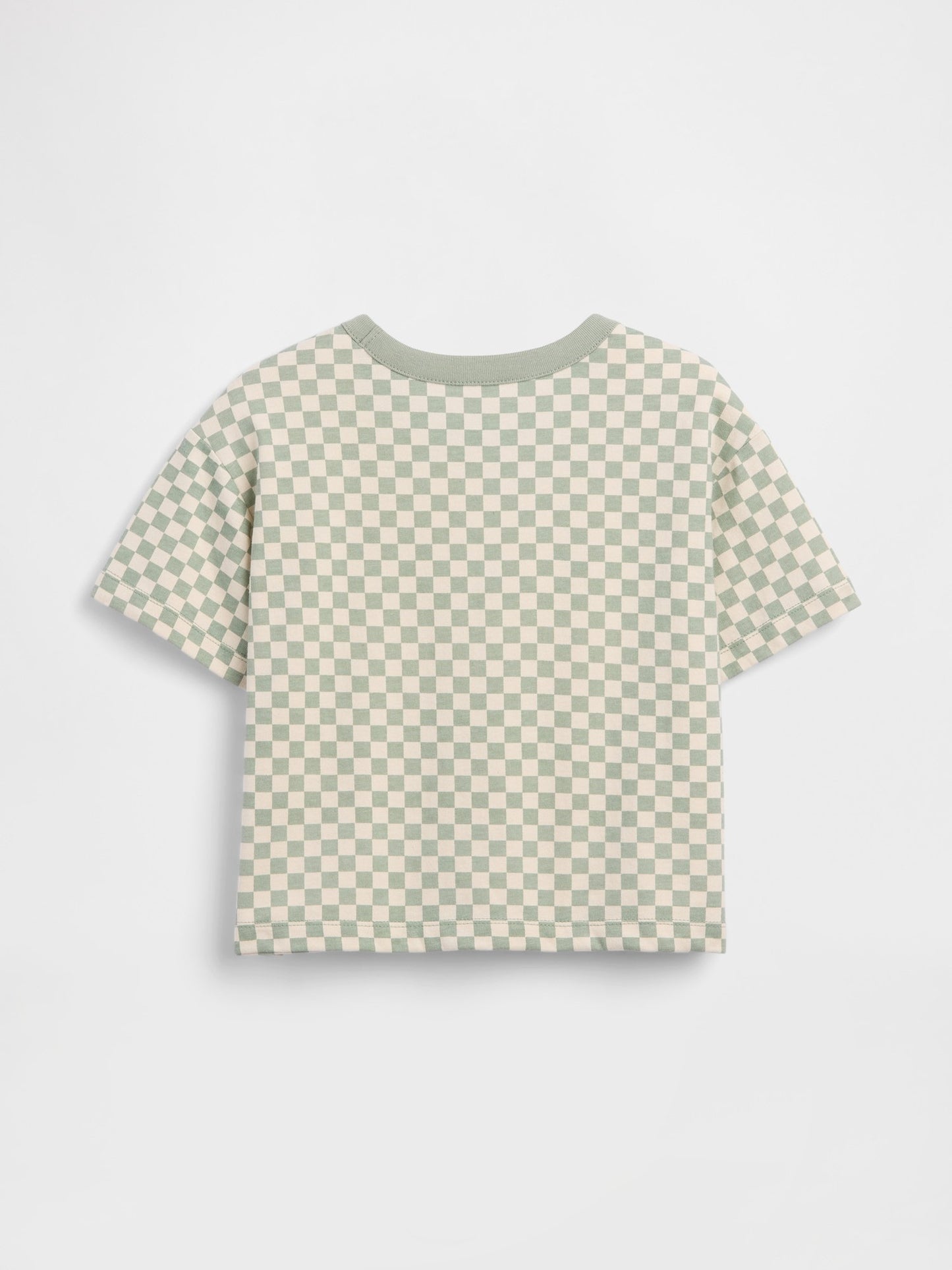 Açık Yeşil Boxy Kareli T-shirt