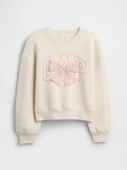 Kırık Beyaz Oversized Grafik Sweatshirt