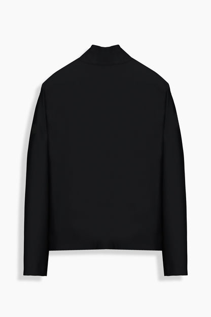 Fermuarlı Koyu Siyah Sweatshirt