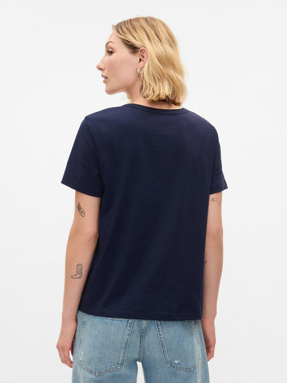 Lacivert %100 Pamuk Vintagesoft Bisiklet Yaka T-shirt