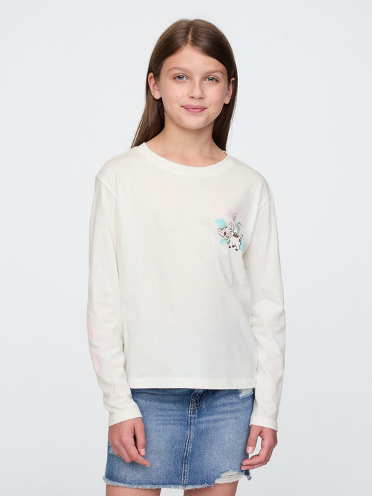 Kırık Beyaz Gap × Disney Moana Grafikli T-Shirt