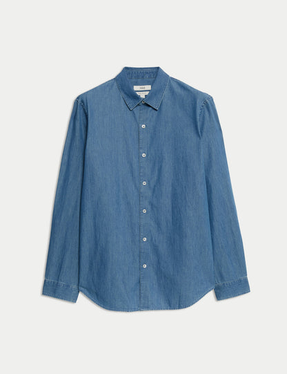 Regular Fit Uzun Kollu Denim Gömlek?