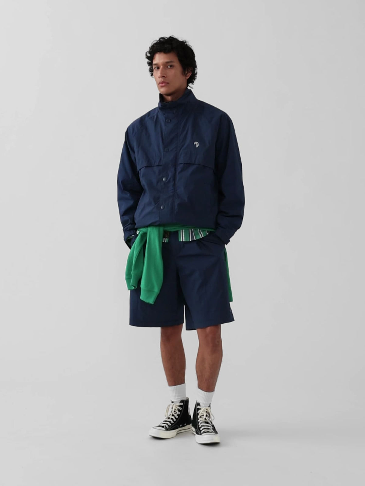 Lacivert Gap × Malbon Textured Poplin Baggy Şort
