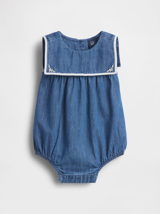 Mavi Baby Denim Sailor Bubble Bodysuit