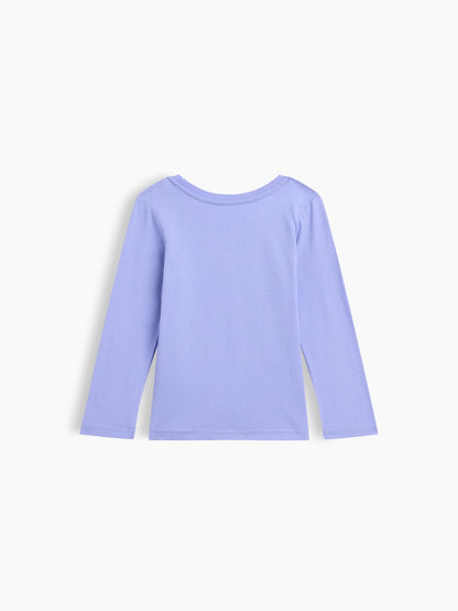 Lila Grafik Baskılı T-shirt