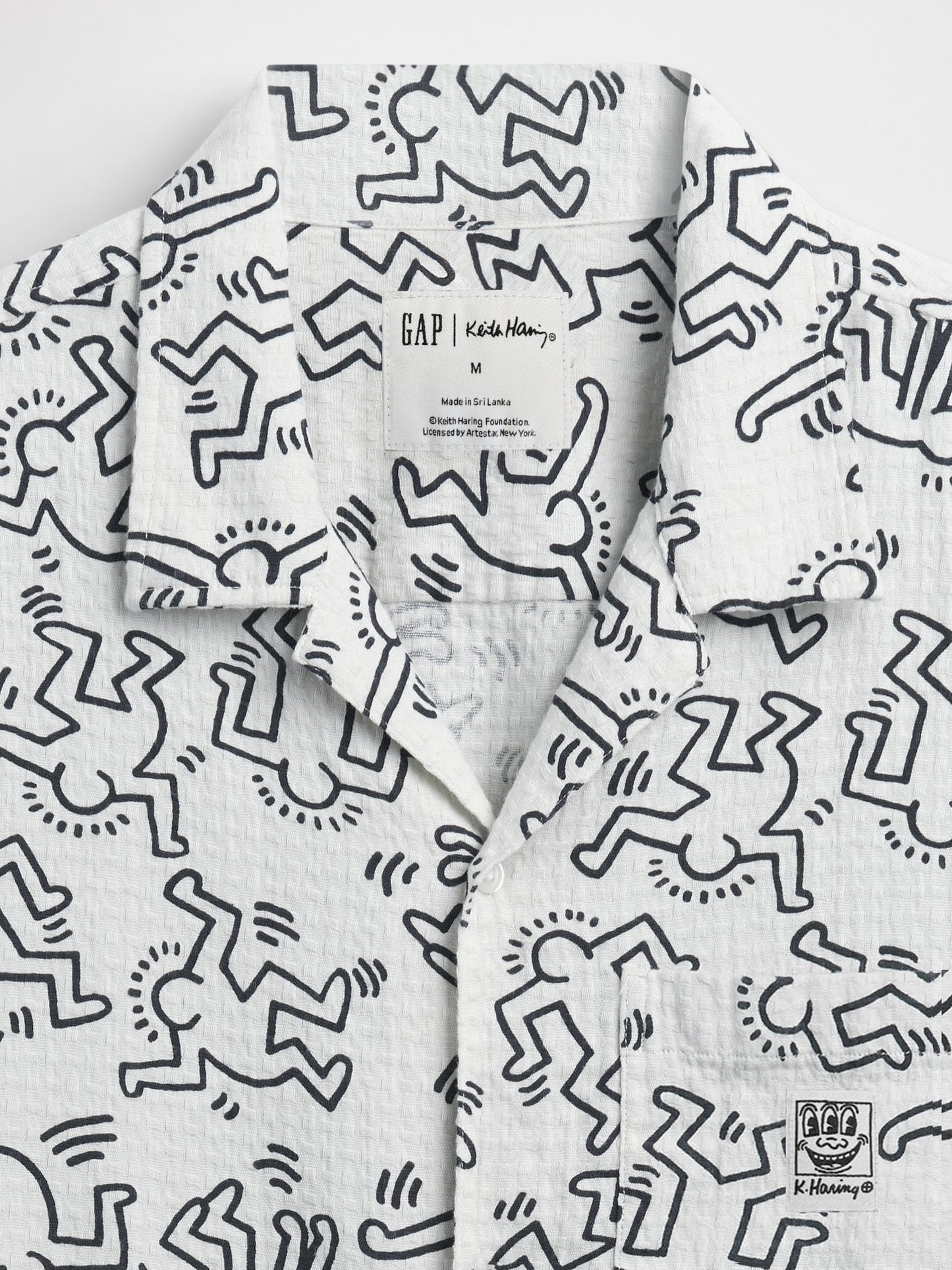 Kırık Beyaz Keith Haring Textured Gömlek