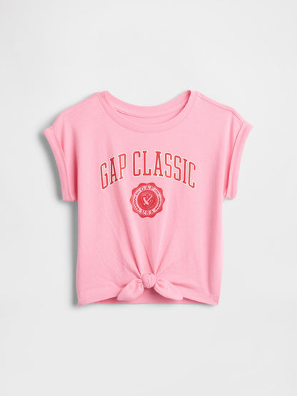 Açık Pembe Tie-knot Logo T-shirt