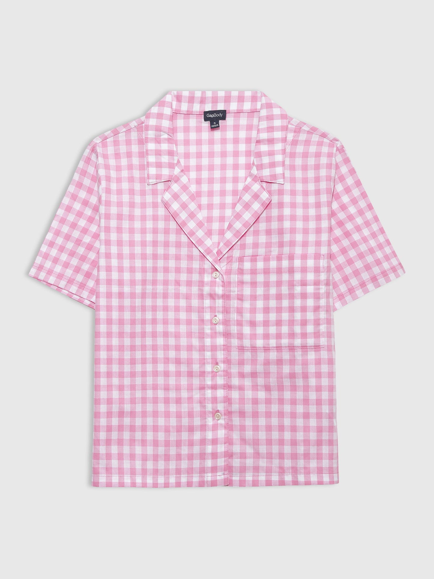 Açık Pembe Gapbody Poplin Kısa Kollu Pijama Üstü