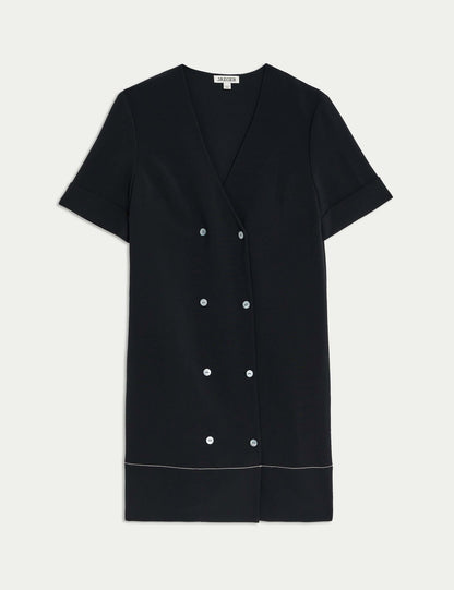 V Yaka Regular Fit Mini Elbise