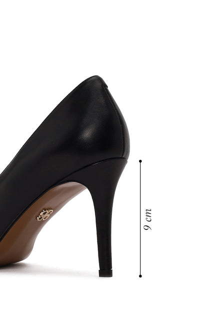 Kadın Siyah Ince Topuklu Deri Stiletto