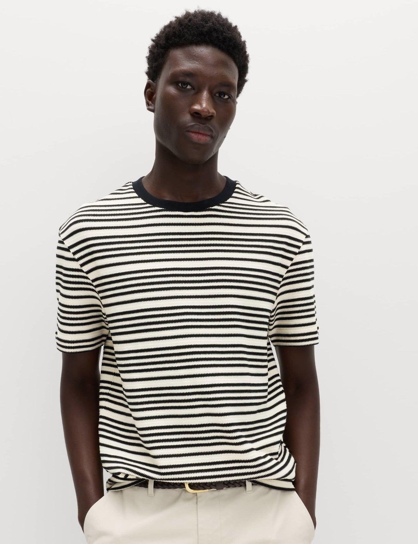 Pamuk Karışımlı Çizgili T-shirt