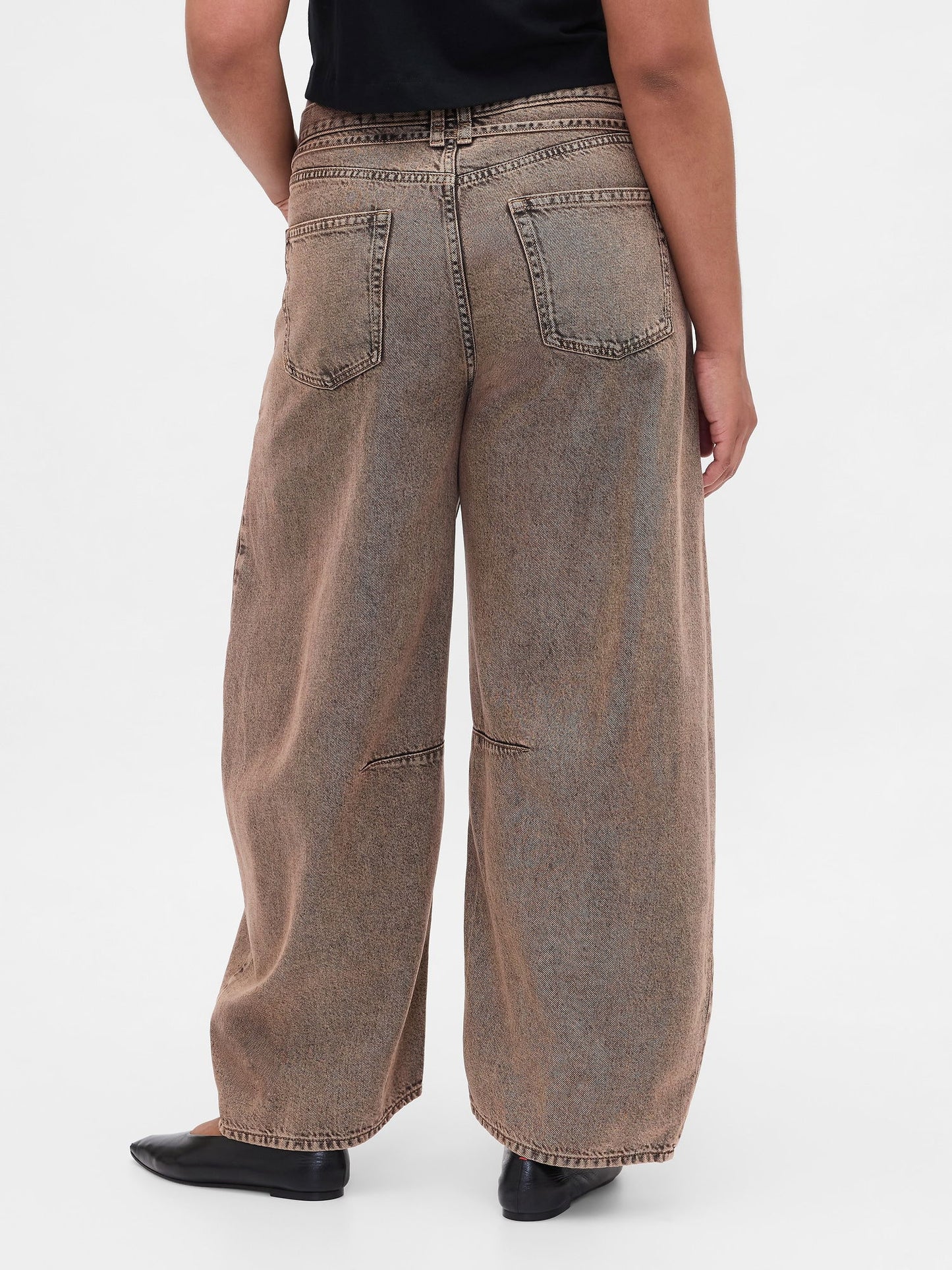 Kahverengi High Rise Ultrasoft Horseshoe Jean Pantolon