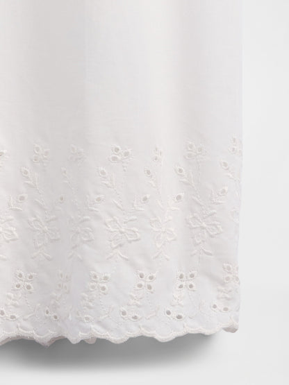Beyaz Dantel Işlemeli Pijama Altı