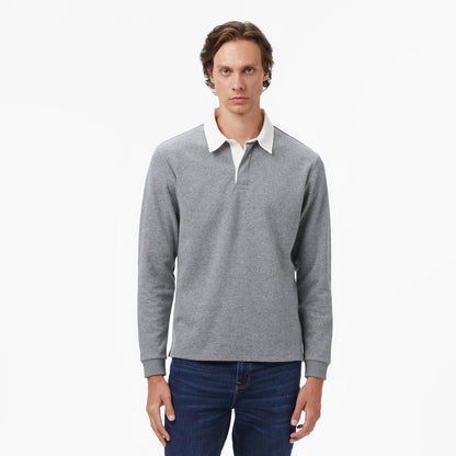 Nautica Erkek Gri Classic Fit Uzun Kollu Polo Yaka T-shirt