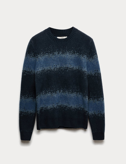 Supersoft Ombré Çizgili Bisiklet Yaka Kazak
