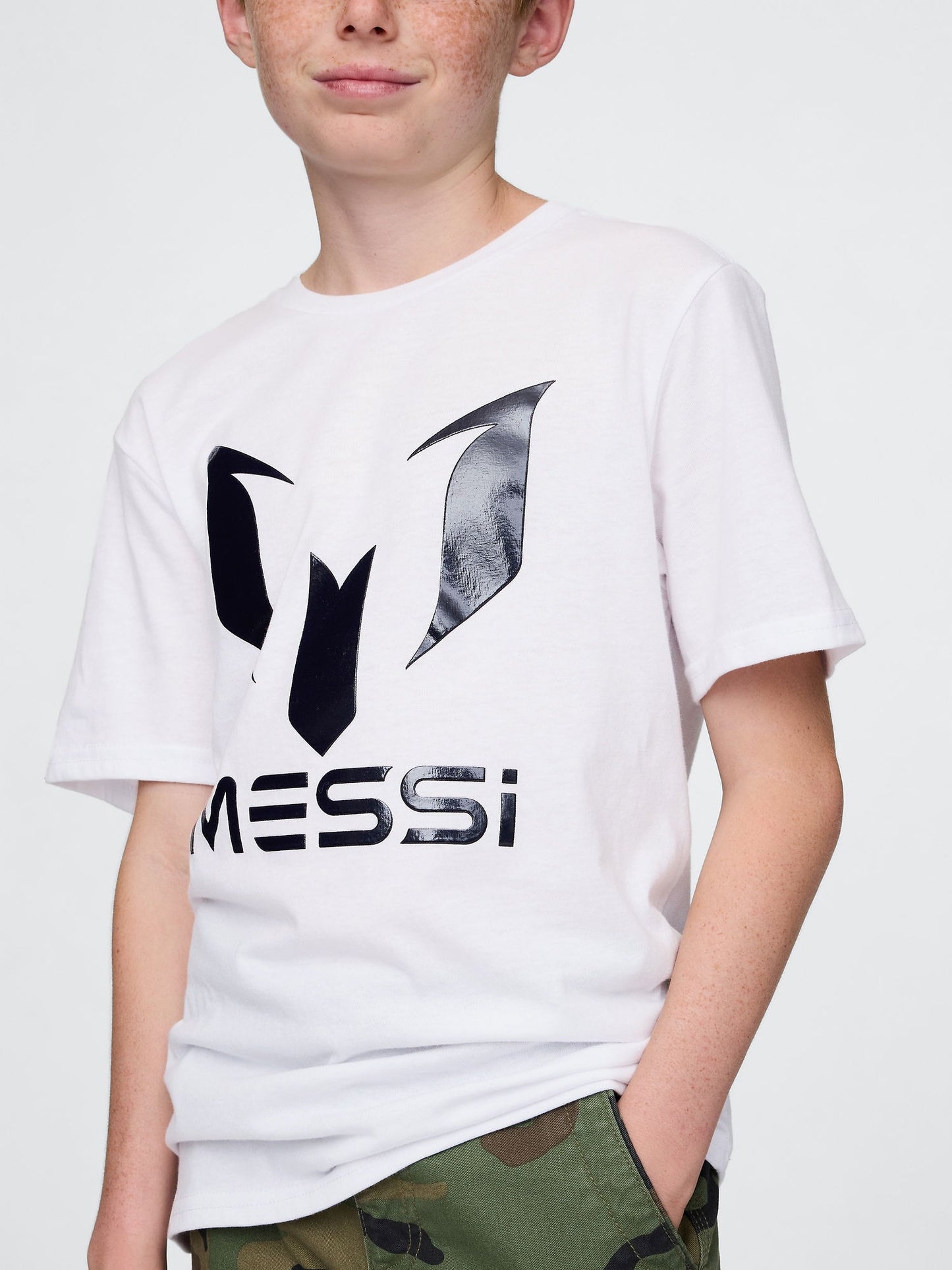 Beyaz Messi Grafik T-shirt