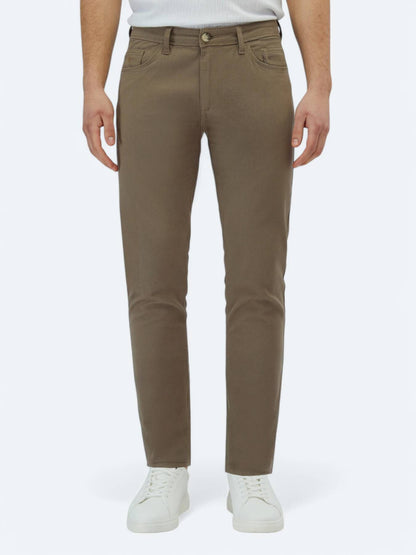 Fındık Dokuma Slim Fit Casual Pamuk Karışımlı Pantolon