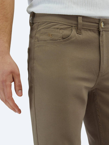 Fındık Dokuma Slim Fit Casual Pamuk Karışımlı Pantolon