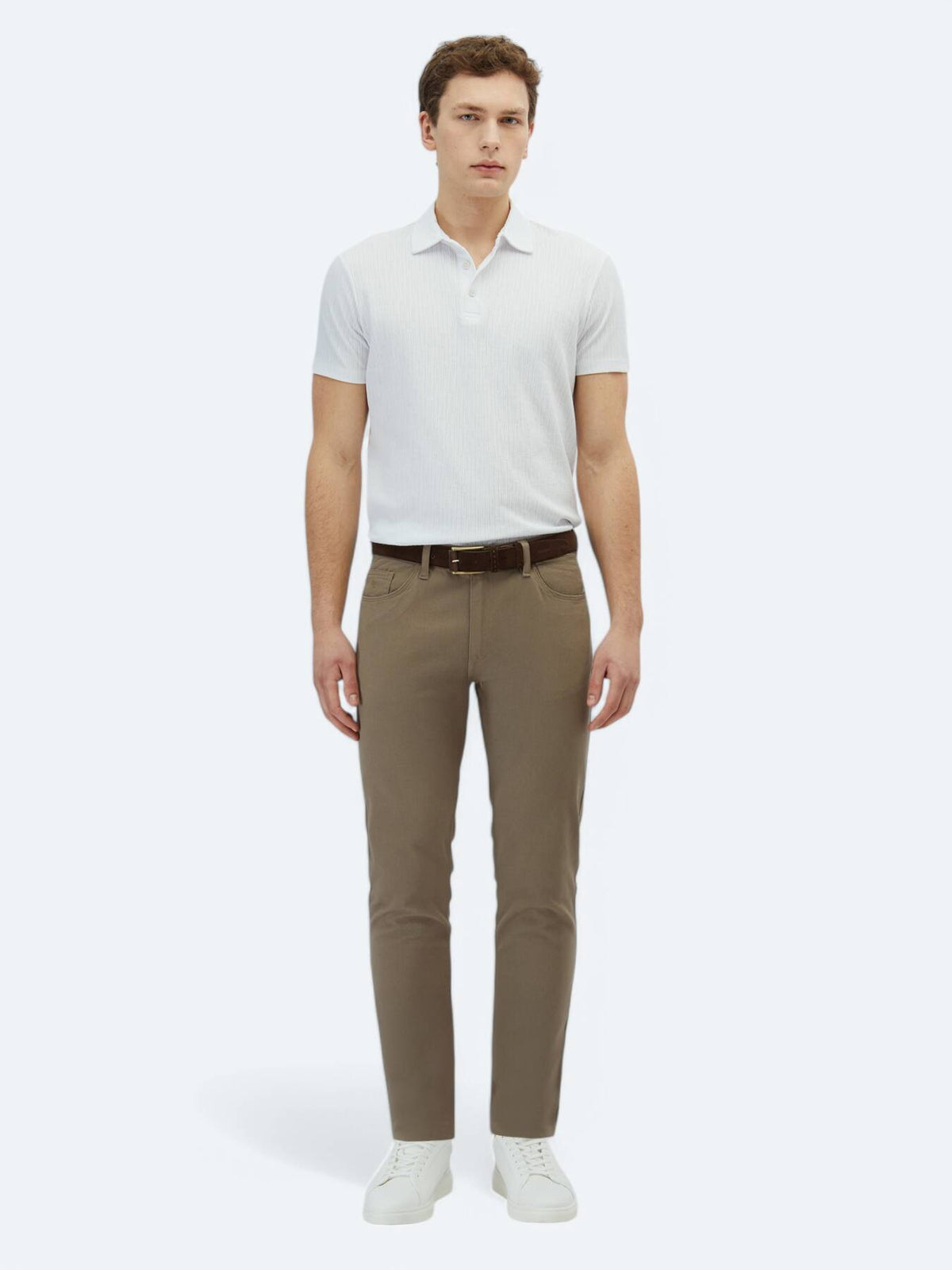 Fındık Dokuma Slim Fit Casual Pamuk Karışımlı Pantolon