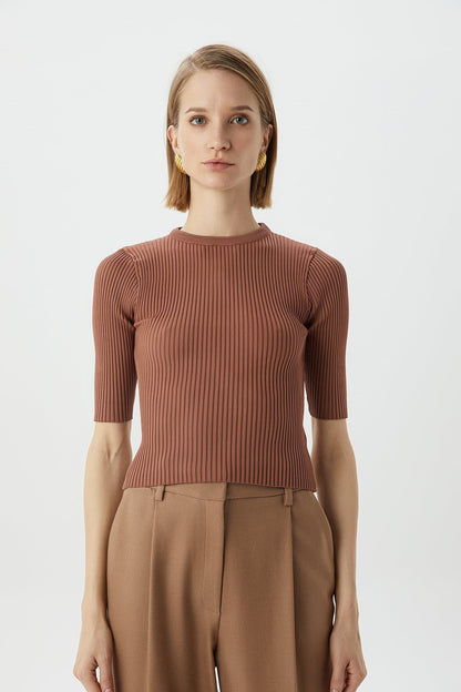 Fitilli Bakır Crop Top