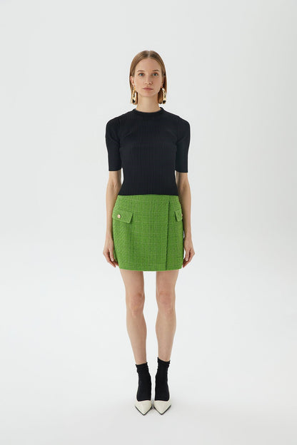 Fitilli Siyah Crop Top