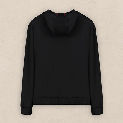 Florya Kapüşonlu Siyah Mont