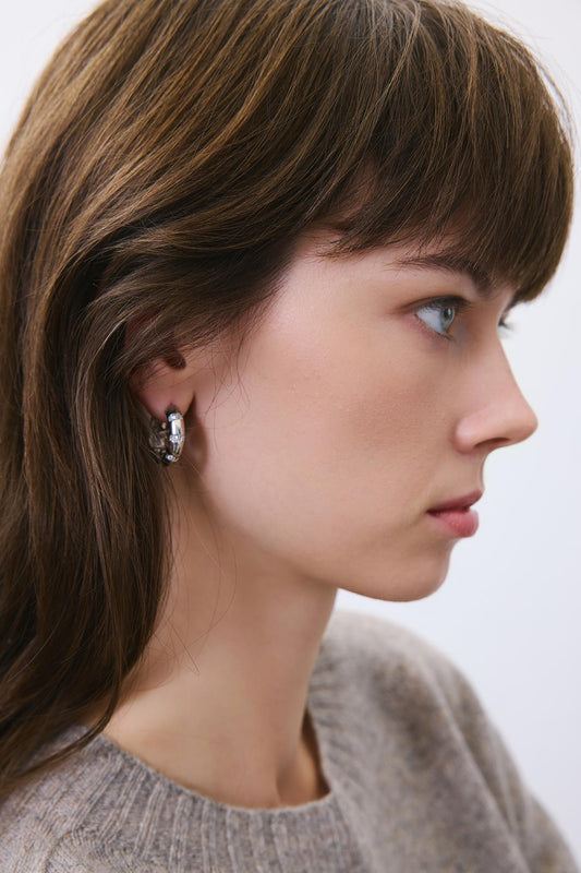 Kalın Gümüş Halka Küpe