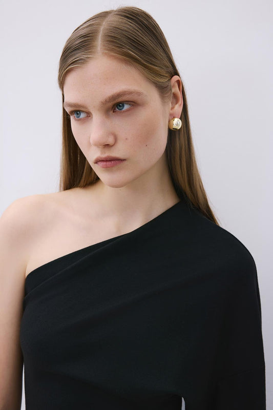 Zarif Yuvarlak Gold Küpe