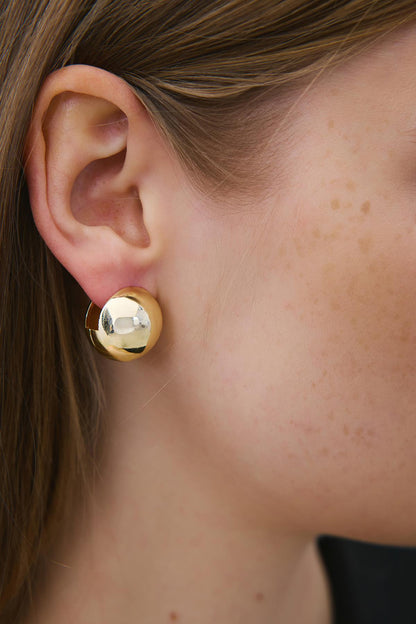 Zarif Yuvarlak Gold Küpe