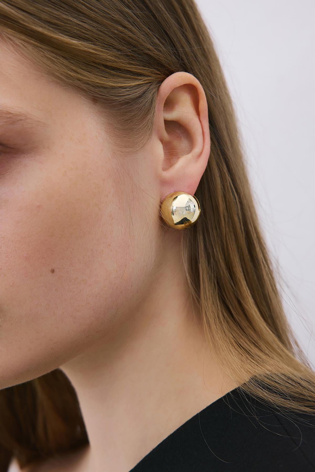 Zarif Yuvarlak Gold Küpe