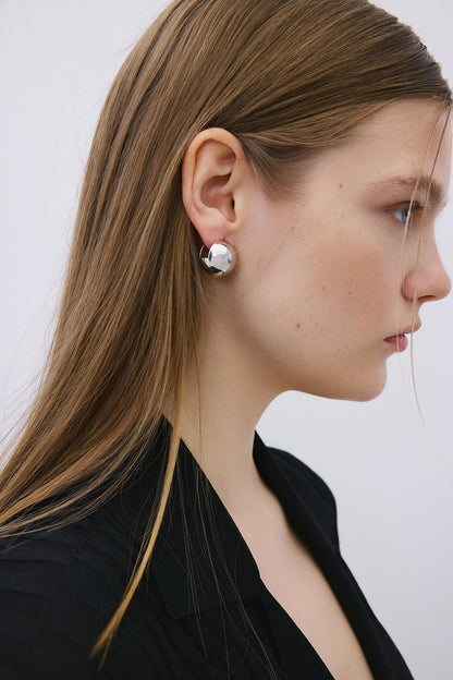 Zarif Yuvarlak Gümüş Küpe