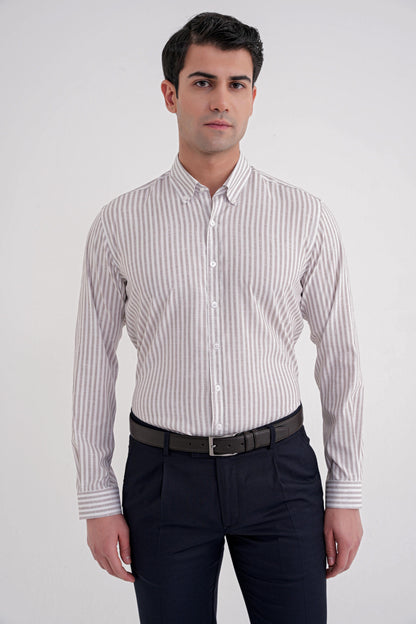 G 1598 Gömlek Slim Bej