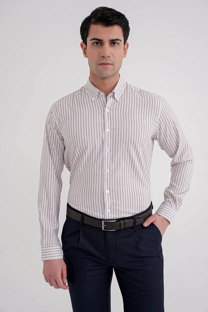 G 1598 Gömlek Slim Bej