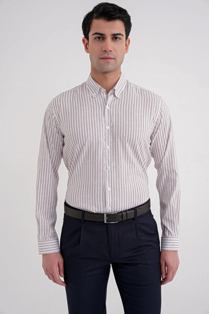 G 1598 Gömlek Slim Bej