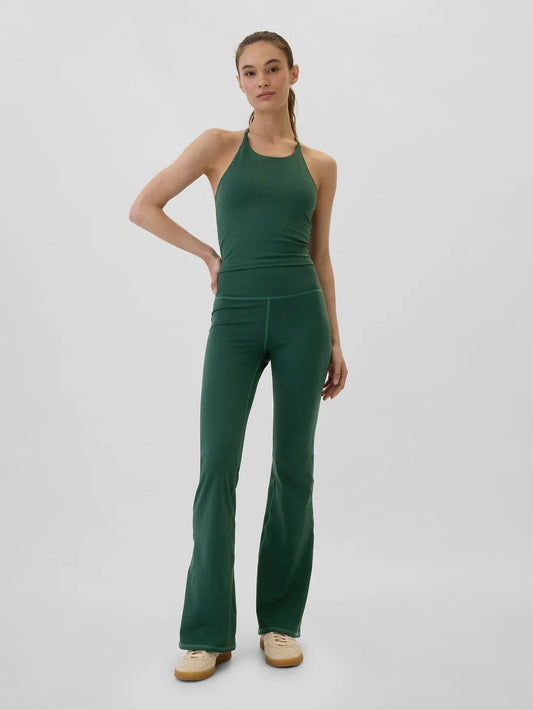 Koyu Yeşil GapFit Sky High Studio Flare Legging Tayt