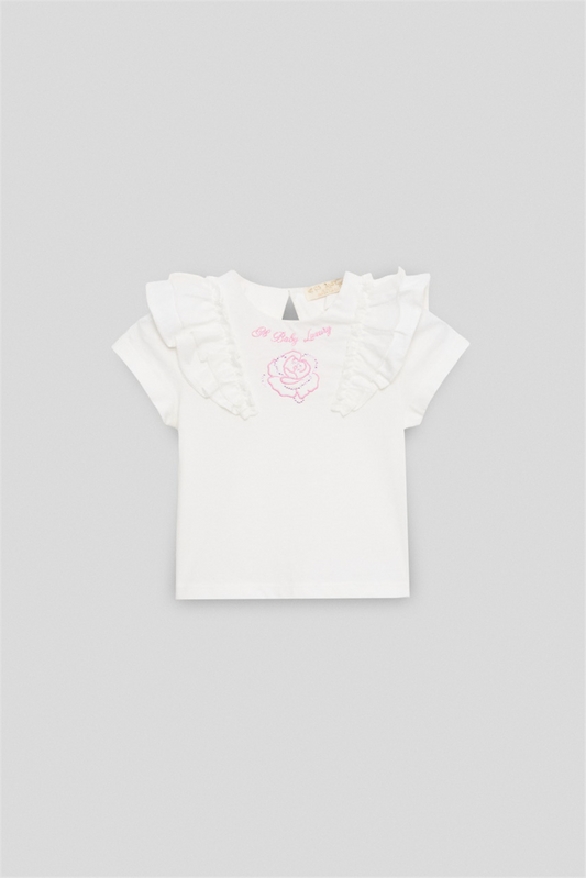 Kız Bebek Beyaz Tshirt