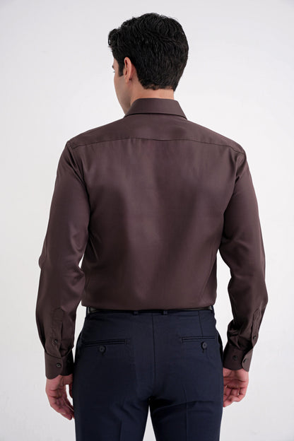 Gk 734 Gömlek Slim Kahverengi Klasik