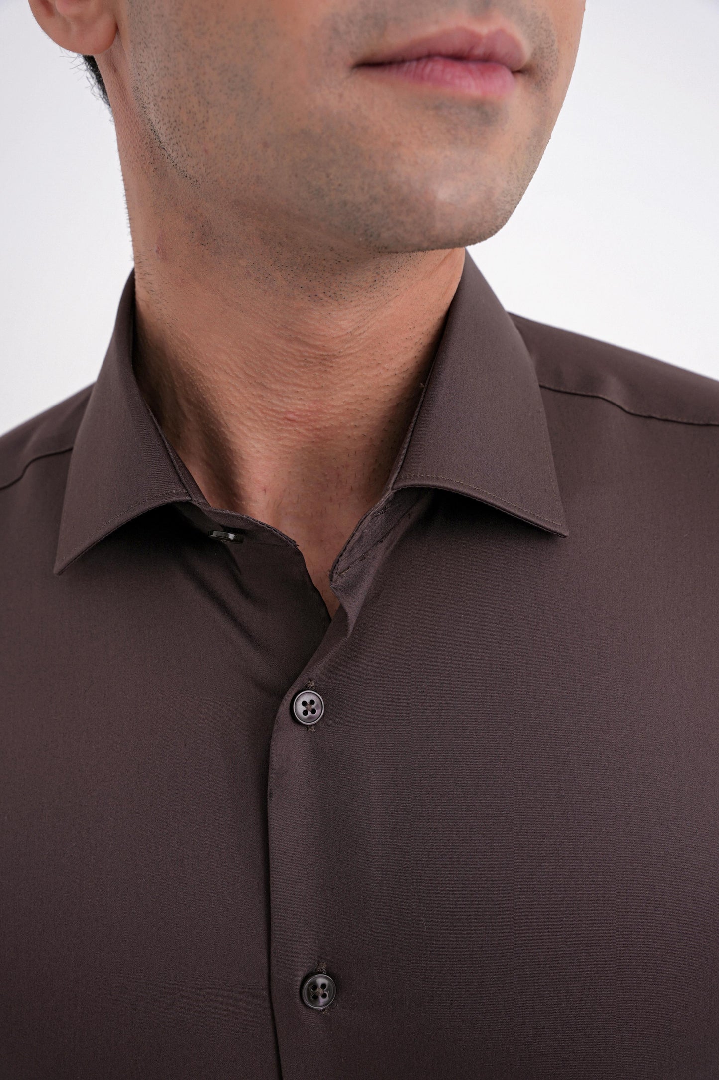 Gk 734 Gömlek Slim Kahverengi Klasik