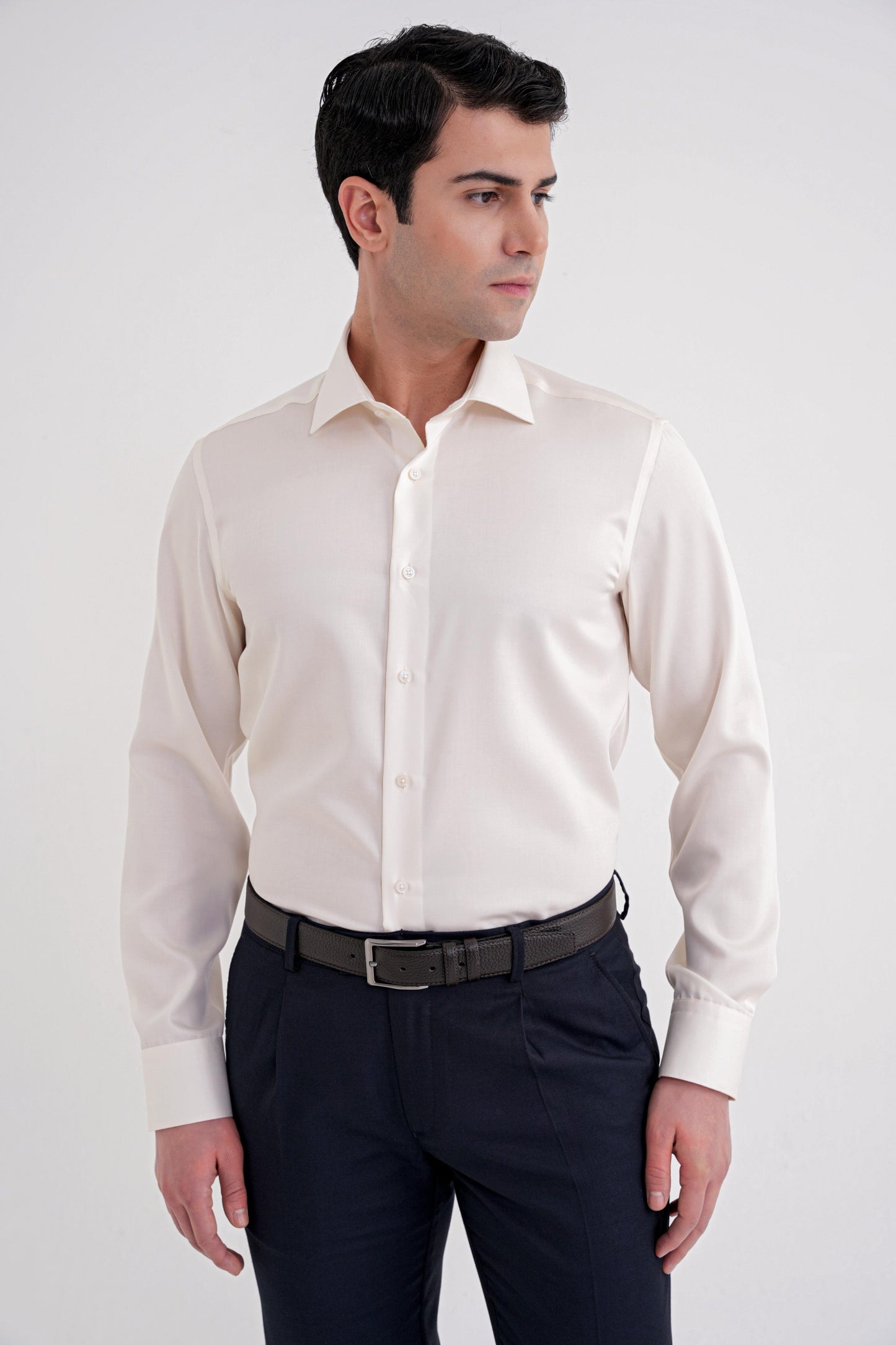 Gk 734 Gömlek Slim Krem Klasik