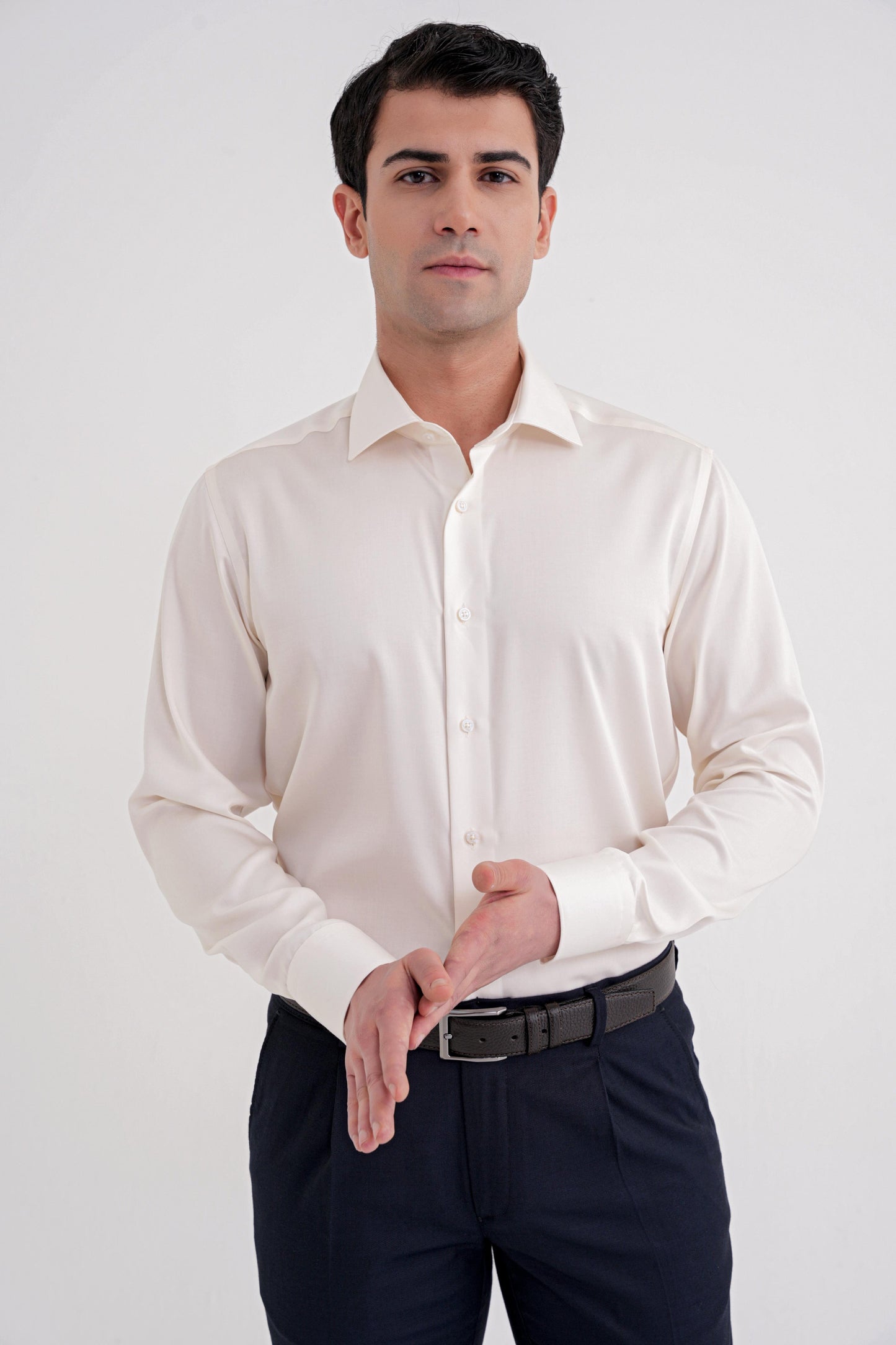 Gk 734 Gömlek Slim Krem Klasik