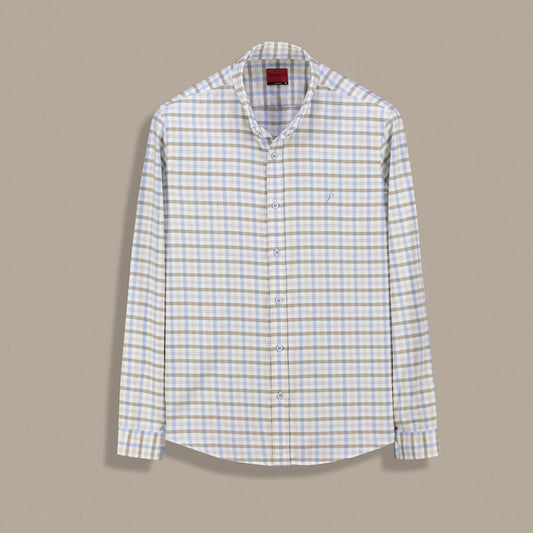 Goias Kareli Mavi Uzun Kol Gömlek