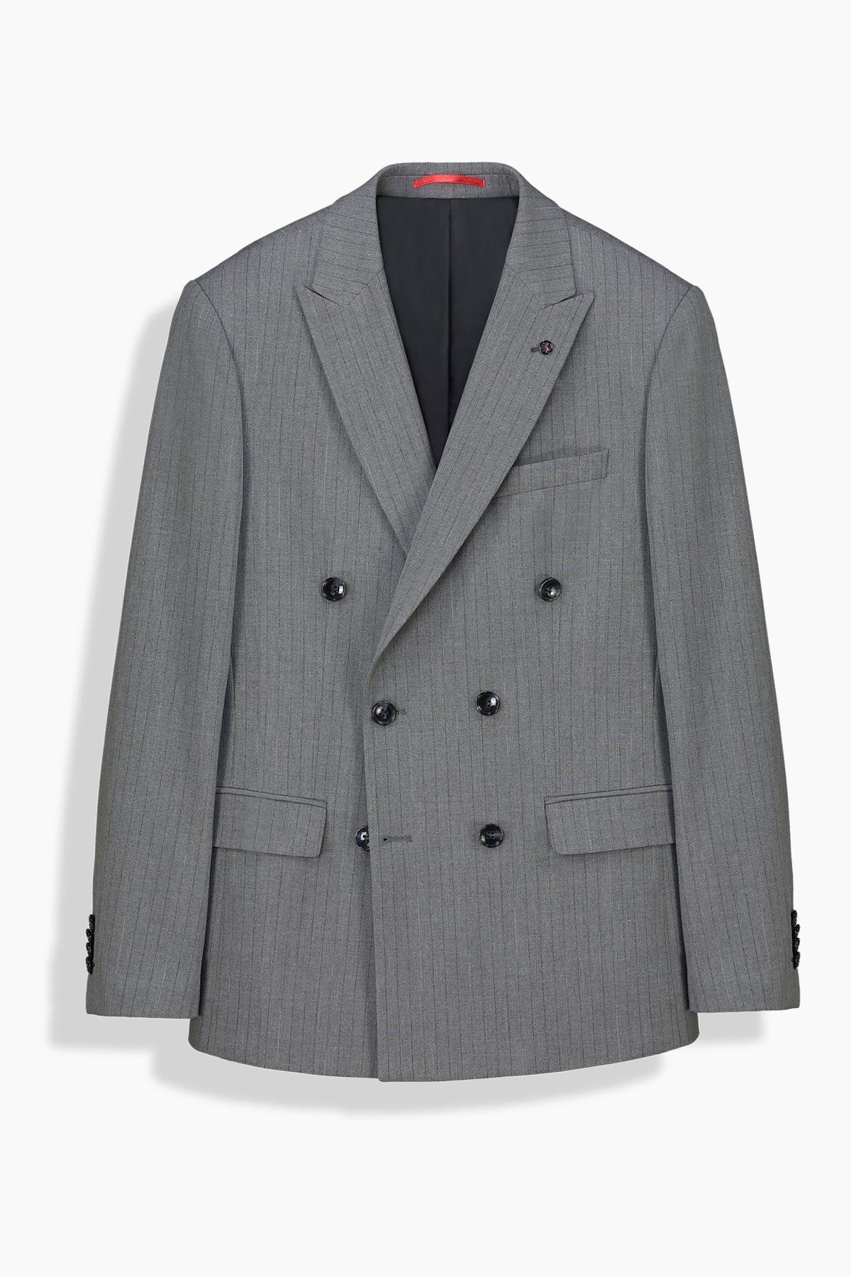 Golden Resta Slim Çizgili Kruvaze Gri Takım Elbise